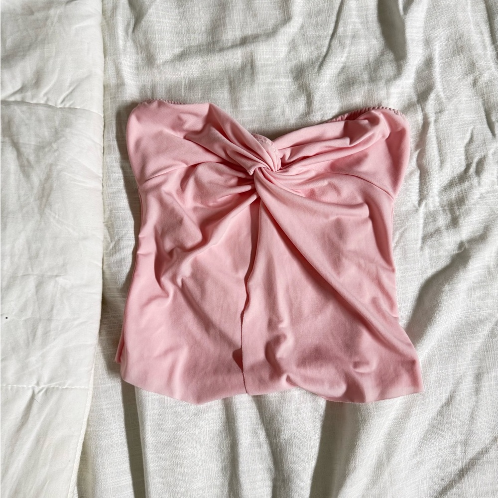 light pink tube top flowy, size small, chest area is double layered.
